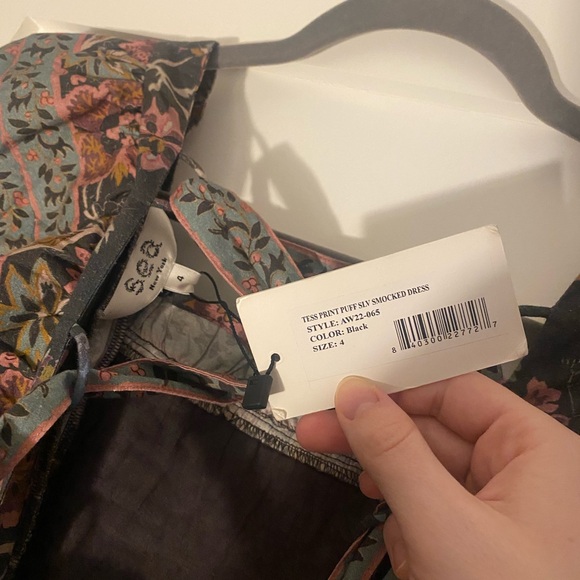 NWT SEA New York Midi Tess Print Puff Sleeve Smocked Dress - Picture 10 of 11